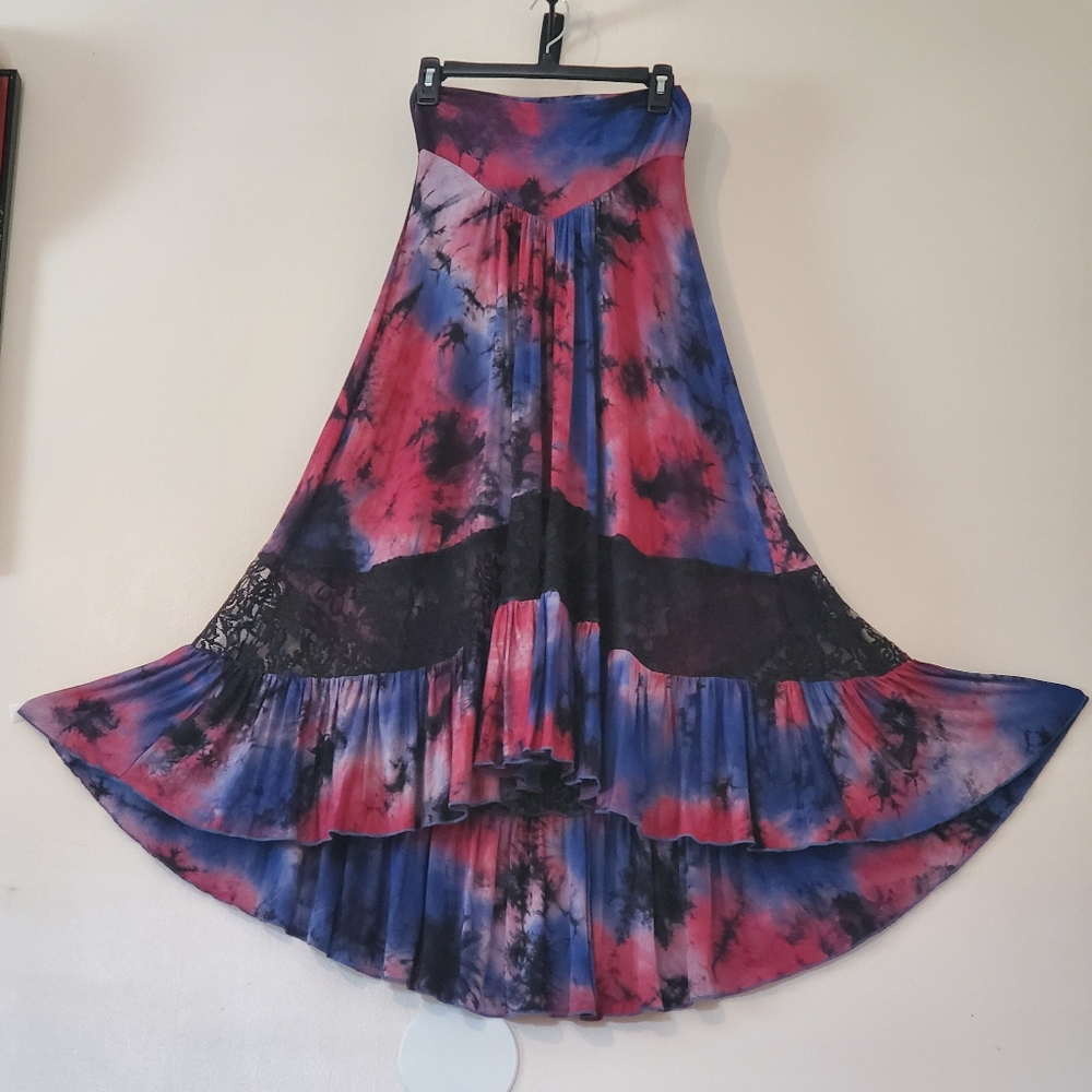 Paper Doll Tye-dye Lace Skirt